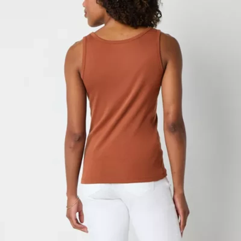 St. John's Bay Womens Scoop Neck Sleeveless Tank Top