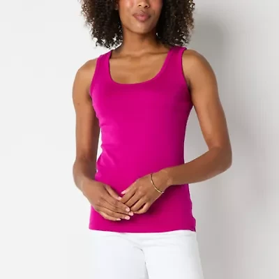 St. John's Bay Womens Scoop Neck Sleeveless Tank Top