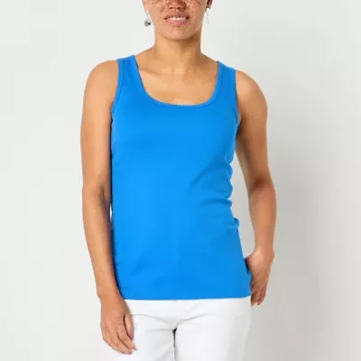St. John's Bay Womens Scoop Neck Sleeveless Tank Top