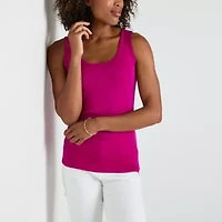 St. John's Bay Womens Scoop Neck Sleeveless Tank Top