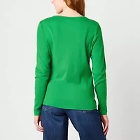 St. John's Bay Womens Crew Neck Long Sleeve T-Shirt