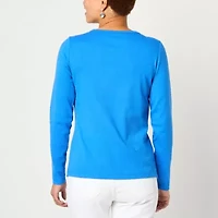 St. John's Bay Womens Crew Neck Long Sleeve T-Shirt