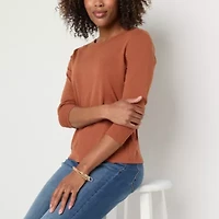 St. John's Bay Womens Crew Neck Long Sleeve T-Shirt