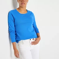 St. John's Bay Womens Crew Neck Long Sleeve T-Shirt