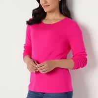 St. John's Bay Womens Crew Neck Long Sleeve T-Shirt