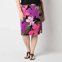 Liz Claiborne Womens Plus Mid Rise Pencil Skirt