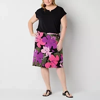 Liz Claiborne Womens Mid Rise Pencil Skirt-Plus