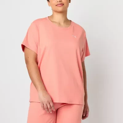 PUMA Womens Crew Neck Short Sleeve Rib T-Shirt Plus