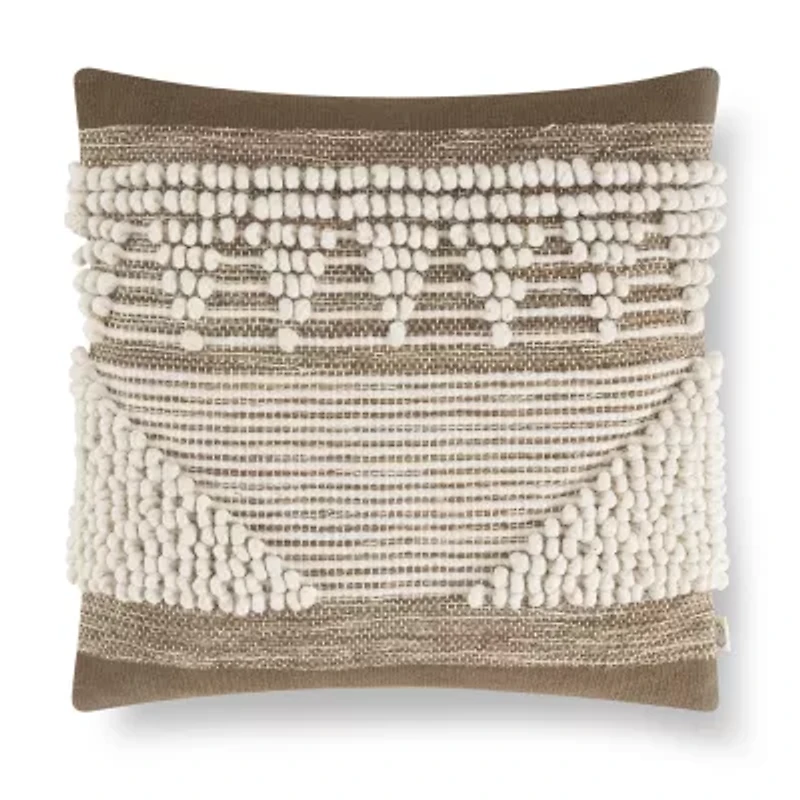 Indigo Road by Egypt Sherrod Chez Knotted Stripe Cotton Rich Square Throw Pillow