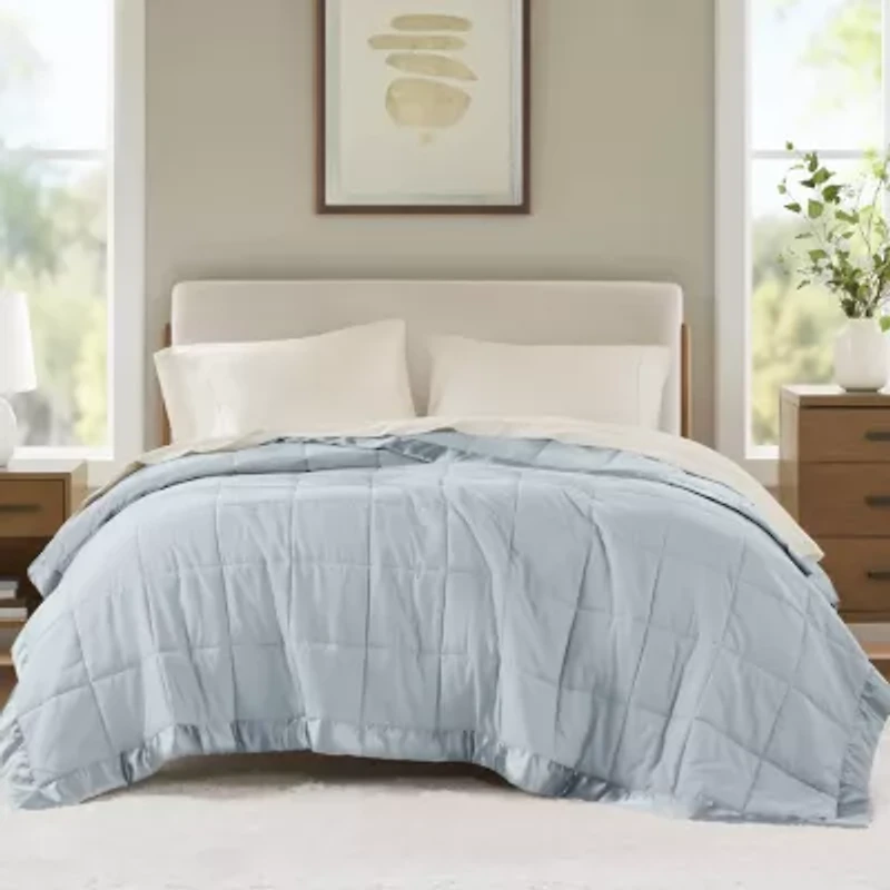 Madison Park Prospect Lightweight Down Alternative Blanket with Satin Trim