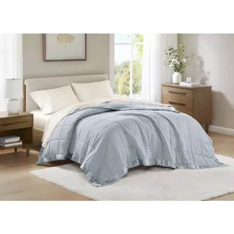 Madison Park Prospect Lightweight Down Alternative Blanket with Satin Trim