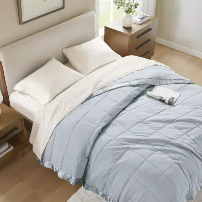 Madison Park Prospect Lightweight Down Alternative Blanket with Satin Trim