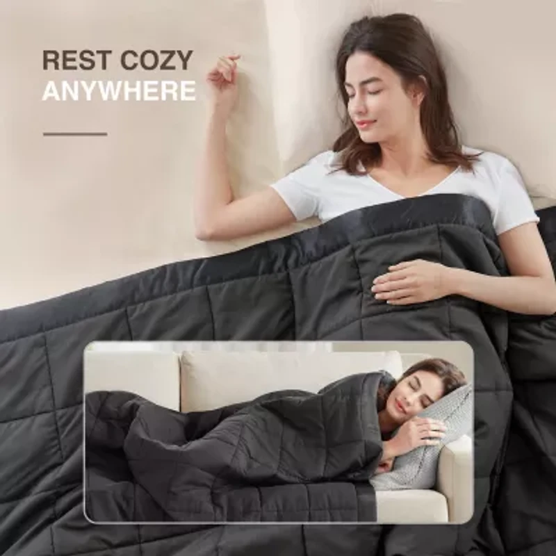 Madison Park Prospect Lightweight Down Alternative Blanket with Satin Trim