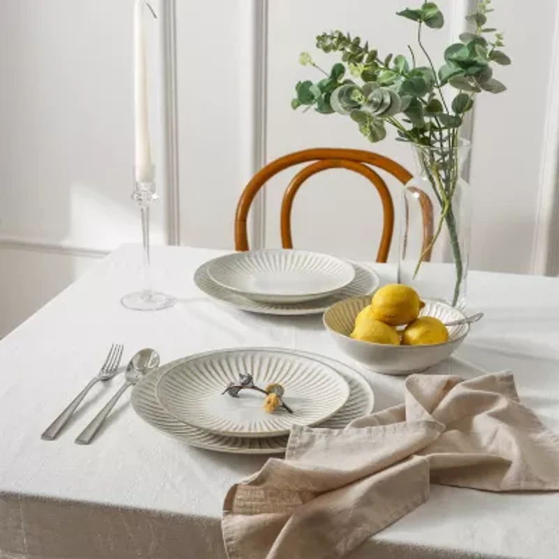 Stone + Lain Linea 12-pc. Stoneware Dinnerware Set