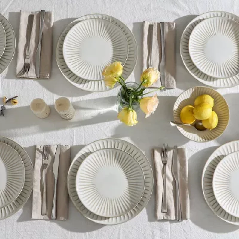 Stone + Lain Linea 12-pc. Stoneware Dinnerware Set