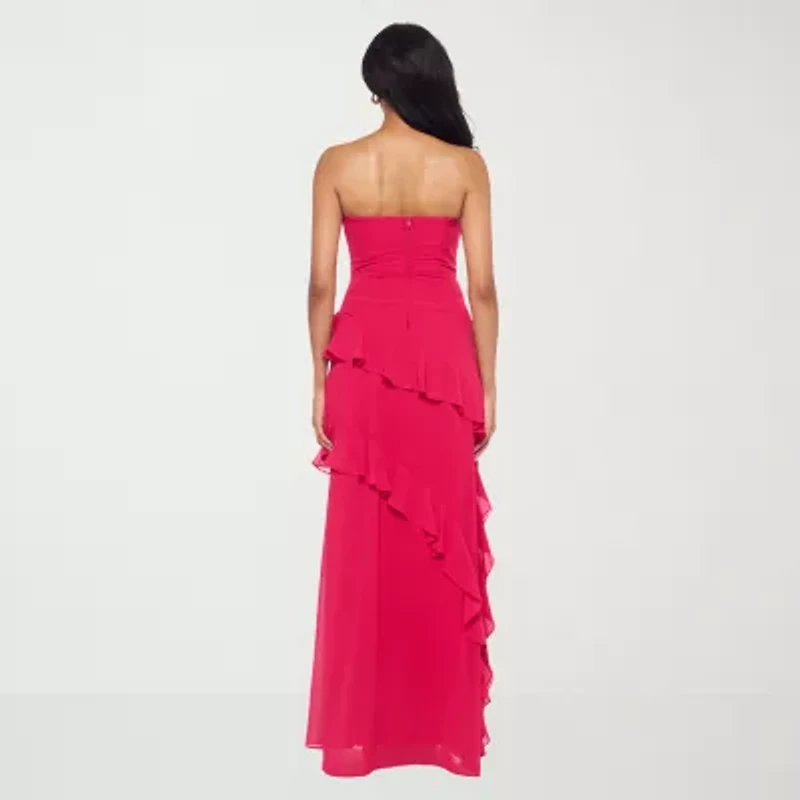 Premier Amour Womens Strapless  Fitted Gown