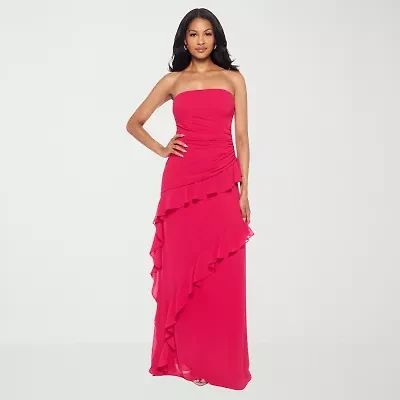 Premier Amour Womens Strapless  Fitted Gown