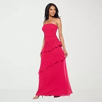 Premier Amour Womens Strapless  Fitted Gown