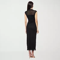 Premier Amour Womens Sleeveless Midi Sheath Dress