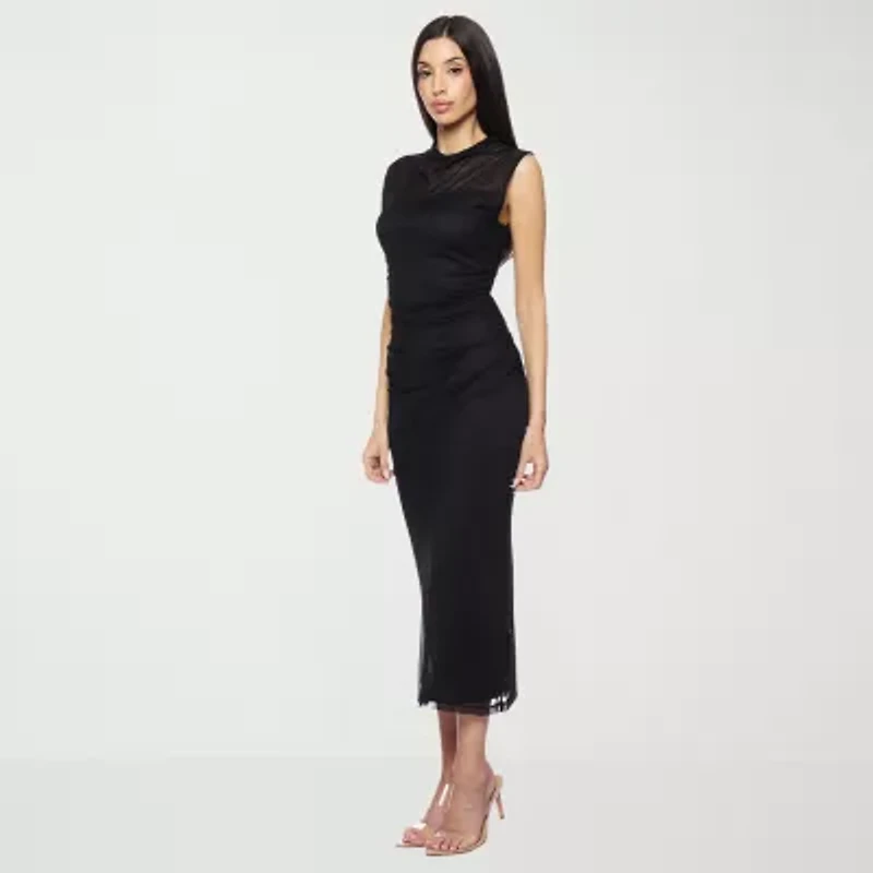 Premier Amour Womens Sleeveless Midi Sheath Dress