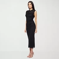 Premier Amour Womens Sleeveless Midi Sheath Dress