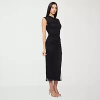 Premier Amour Womens Sleeveless Midi Sheath Dress