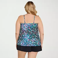 Sonnet Shores Womens Dots Plus Tankini Swimsuit Top