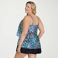 Sonnet Shores Womens Dots Plus Tankini Swimsuit Top
