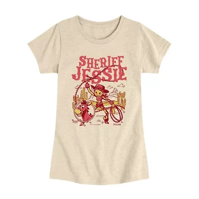 Disney Collection Big Kid Girls Crew Neck Short Sleeve Regular Fit Toy Story Graphic T-Shirt