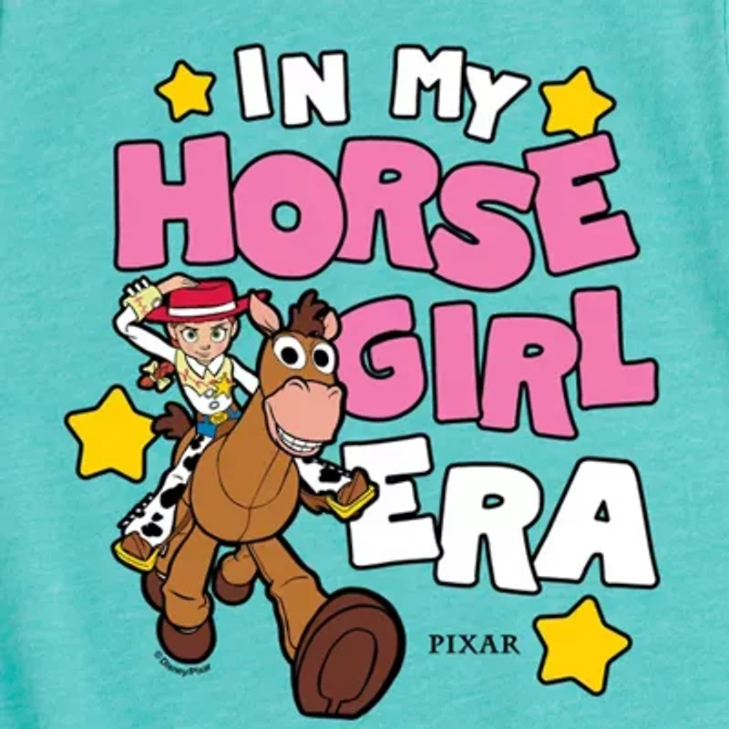 Disney Collection Big Kid Girls Crew Neck Short Sleeve Regular Fit Toy Story Graphic T-Shirt