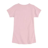 Disney Collection Big Kid Girls Crew Neck Short Sleeve Regular Fit Lilo & Stitch Graphic T-Shirt