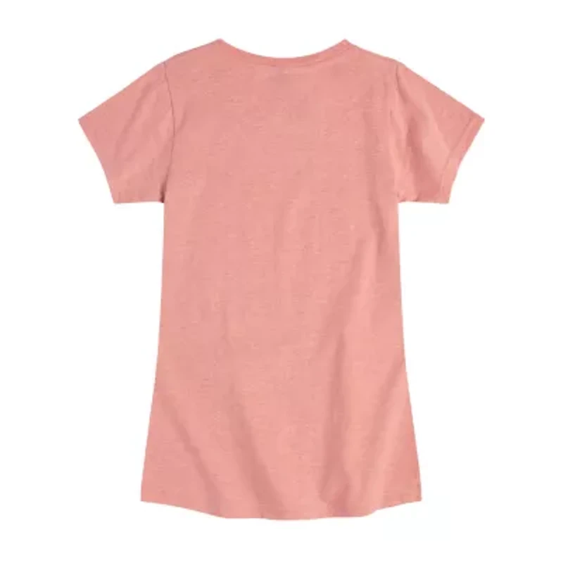 Disney Collection Big Kid Girls Crew Neck Short Sleeve Regular Fit Minnie Mouse Graphic T-Shirt