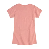 Disney Collection Big Kid Girls Crew Neck Short Sleeve Regular Fit Minnie Mouse Graphic T-Shirt
