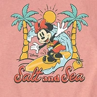 Disney Collection Big Kid Girls Crew Neck Short Sleeve Regular Fit Minnie Mouse Graphic T-Shirt