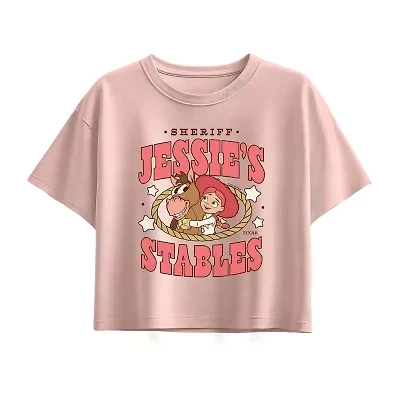 Disney Collection Big Kid Girls Crew Neck Short Sleeve Regular Fit Toy Story Graphic T-Shirt