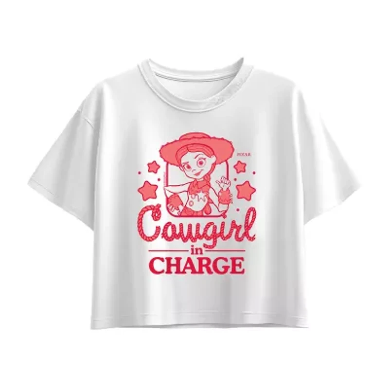 Disney Collection Big Kid Girls Crew Neck Short Sleeve Regular Fit Toy Story Graphic T-Shirt