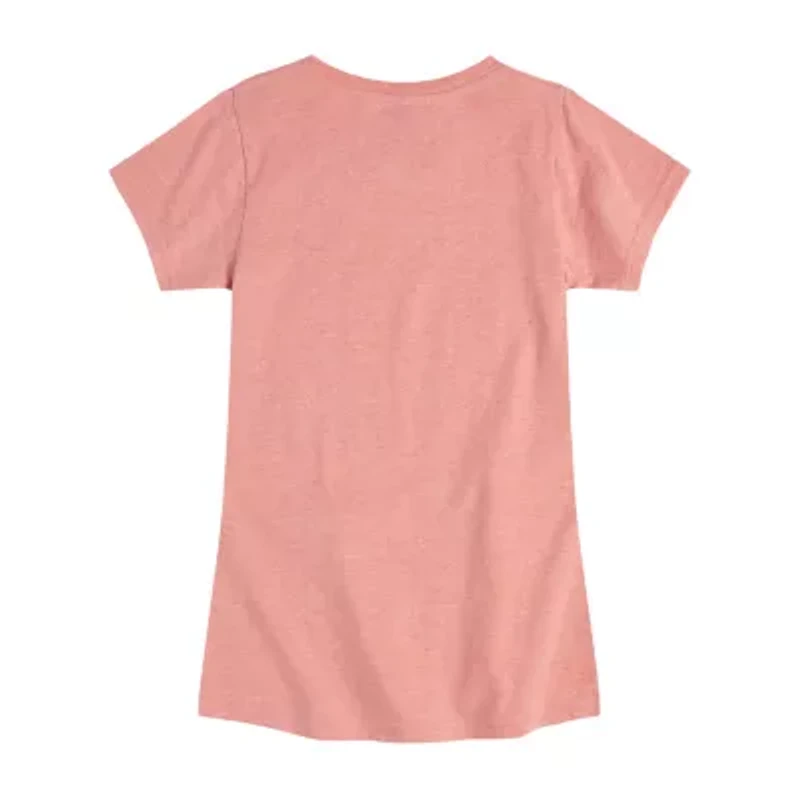 Disney Collection Toddler Girls Crew Neck Short Sleeve Regular Fit Daisy Duck Minnie Mouse Graphic T-Shirt