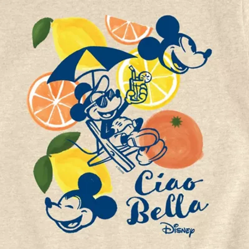 Disney Collection Big Kid Girls Crew Neck Short Sleeve Regular Fit Minnie Mouse Graphic T-Shirt