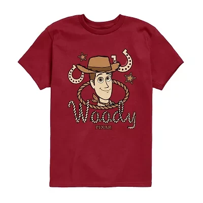 Disney Collection Big Kid Boys Crew Neck Short Sleeve Regular Fit Toy Story Graphic T-Shirt