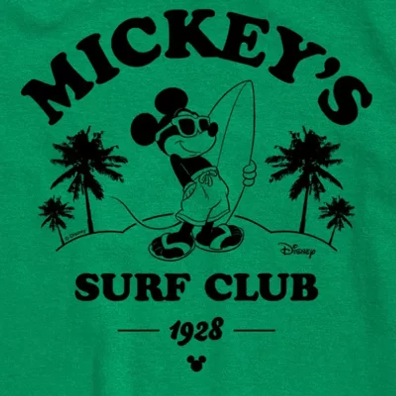 Disney Collection Big Kid Boys Crew Neck Short Sleeve Regular Fit Mickey Mouse Graphic T-Shirt