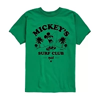 Disney Collection Big Kid Boys Crew Neck Short Sleeve Regular Fit Mickey Mouse Graphic T-Shirt