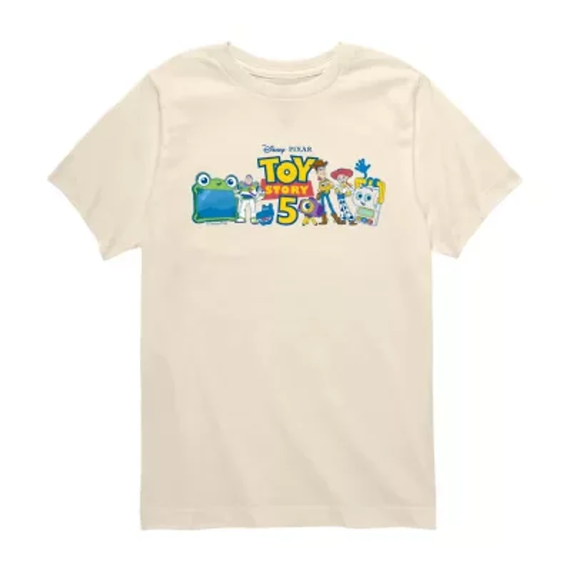 Disney Collection Big Kid Boys Crew Neck Short Sleeve Regular Fit Toy Story Graphic T-Shirt