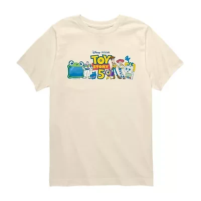 Disney Collection Big Kid Boys Crew Neck Short Sleeve Regular Fit Toy Story Graphic T-Shirt