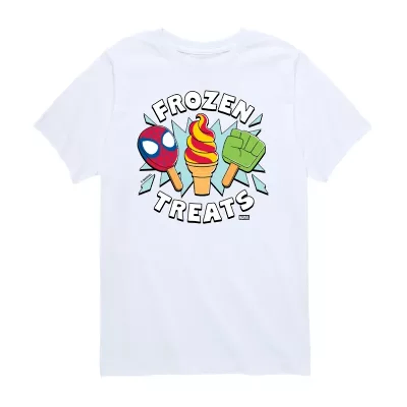 Disney Collection Toddler Boys Crew Neck Short Sleeve Regular Fit Avengers Graphic T-Shirt