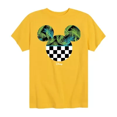 Disney Collection Big Kid Boys Crew Neck Short Sleeve Regular Fit Mickey Mouse Graphic T-Shirt