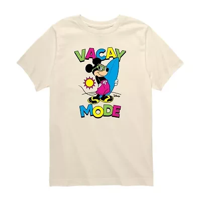 Disney Collection Toddler Boys Crew Neck Short Sleeve Regular Fit Mickey Mouse Graphic T-Shirt