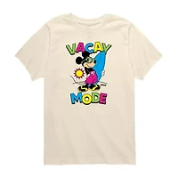 Disney Collection Toddler Boys Crew Neck Short Sleeve Regular Fit Mickey Mouse Graphic T-Shirt