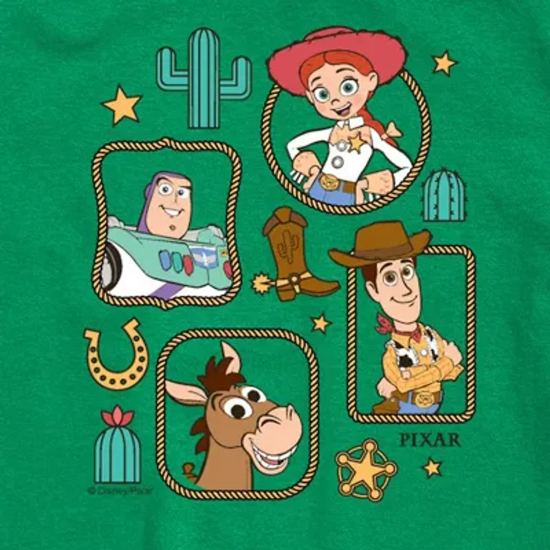 Disney Collection Toddler Boys Crew Neck Short Sleeve Regular Fit Toy Story Graphic T-Shirt