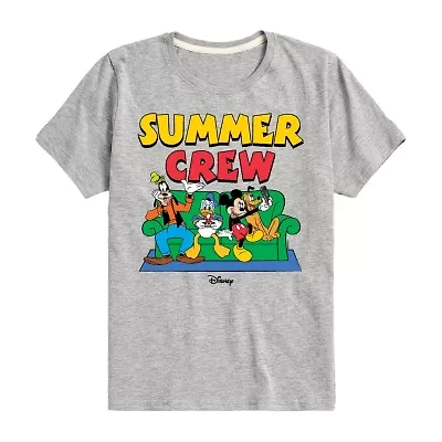 Disney Collection Toddler Boys Crew Neck Short Sleeve Regular Fit Mickey and Friends Graphic T-Shirt