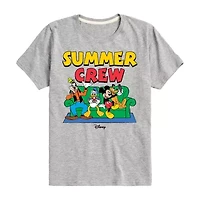 Disney Collection Toddler Boys Crew Neck Short Sleeve Regular Fit Mickey and Friends Graphic T-Shirt